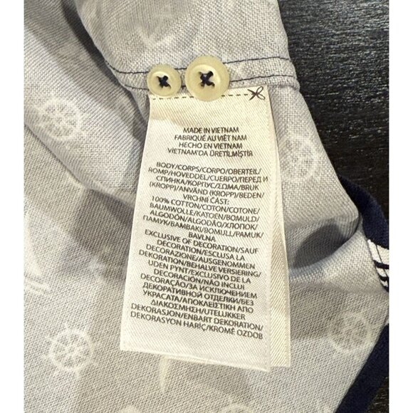 Ralph Lauren Nautical Blue Short Sleeve Button Down Flesh Pony Shirt Mens Medium - Picture 10 of 12